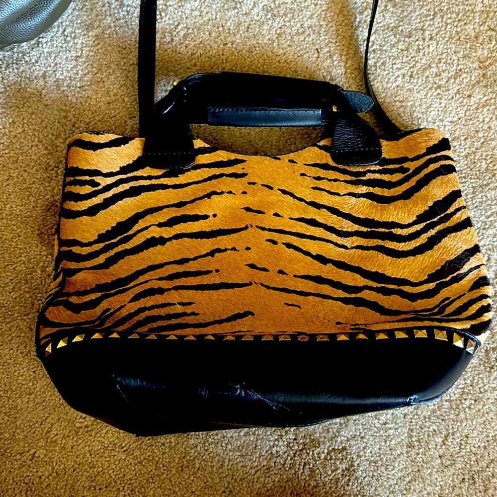 Medium all real leather with pony hair bag